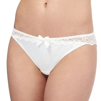 Ivory floral lace 'Zoey' Brazilian knickers